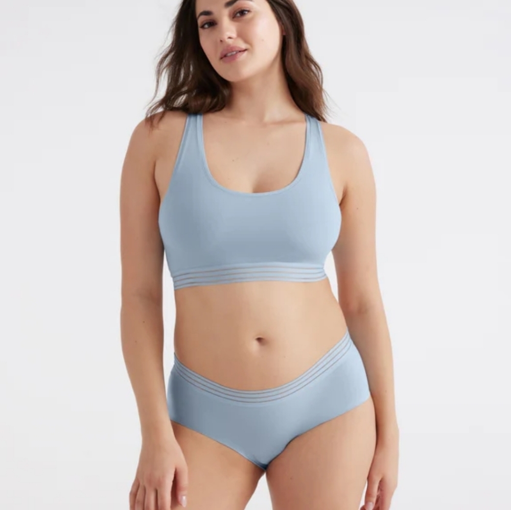Knix Luxe Modal Leakproof Boyshort period underwear panties blue size S